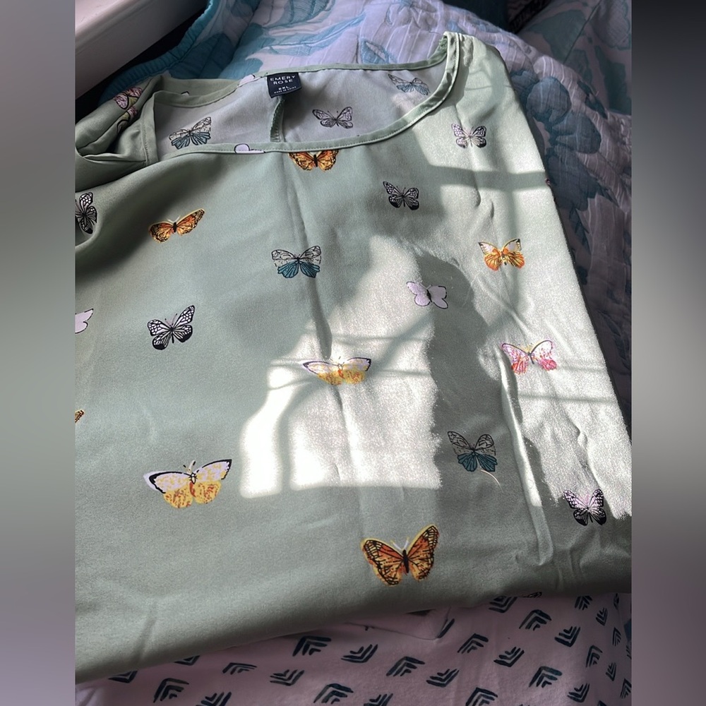 Emery Rose Butterflies Top Blouse Size 5XL - Picture 12 of 12
